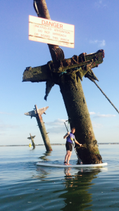 Paddleboarder touches Montgomery Wreck